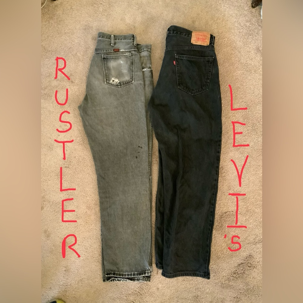 2pr Neo-Vintage Denim Jeans. Black